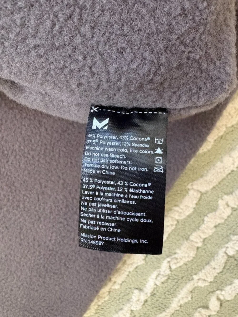 MISSION RadiantActive Fleece Performance Scarf with Pull-Through Loop - Charcoal